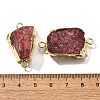 Raw Rough Natural Dyed Quartz Crystal Links Connector Charms G-K189-04LG-09-3