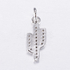 Brass Micro Pave Cubic Zirconia Charms ZIRC-E135-34P-2