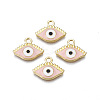 Light Gold Plated Alloy Enamel Pendants ENAM-T009-87D-01-1