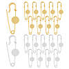 20Pcs 2 Colors Brass Safety Pins Brooch Findings KK-FH0007-85A-1
