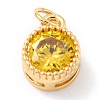 Real 18K Gold Plated Brass Inlaid Cubic Zirconia Charms ZIRC-L100-081G-02-2