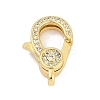Brass Micro Pave Cubic Zirconia Lobster Claw Clasps KK-M311-28G-01-1
