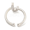 Rack Plating Brass Open Cuff Rings for Women RJEW-F162-01P-J-3