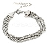 Non-Tarnish 304 Stainless Steel 3-Strand Rope Chain Bracelets for Women LS-BJEW-G707-02P-1