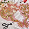 2Pcs 2 Styles Dragon Shape Polyester Embroidery Sew on Flower Appliques PATC-MA0001-36-4