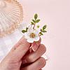 Daisy Flower Brooch Alloy Enamel Sunflower Brooch Pin White Shell Beads Brooches Badge Jewelry for Jackets Backpack Corsage Lapel Scarf Clothing Accessories JBR103A-3