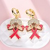 Brass Clear Cubic Zirconia Hoop Earrings EJEW-Q042-03A-G-2