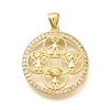 Rack Plating Brass Micro Pave Cubic Zirconia Pendants KK-L226-021G-1