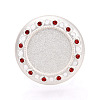 Adjustable Alloy & Iron & Rhinestone Bezel Cup Ring Base with Rotatable Tray MAK-T012-10S-2