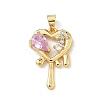Brass Micro Pave Cubic Zirconia Pendants KK-H537-24C-G-1