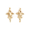 Brass Fleur De Lis Connector Charms X-KK-H524-04G-1