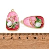 Alloy Enamel Flower Pendants ENAM-B028-41KCG-05-3