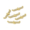 Rack Plating Brass Micro Pave Clear Cubic Zirconia Connector Charms KK-C007-37G-L-1