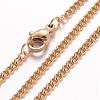 Ion Plating(IP) 304 Stainless Steel Necklace MAK-K004-08G-2