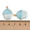 304 Stainless Steel Enamel Pendants STAS-P410-40B-02-3