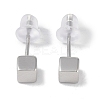 Anti-Tarnish Rhodium Plated Cube 999 Fine Silver Stud Earrings for Women LS-EJEW-S215-09P-2