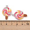 Spray Painted Opaque Resin Pendants RESI-F061-08-4