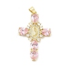 Rack Plating Brass Micro Pave Cubic Zirconia Pendants ZIRC-I059-15G-07-1