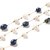 Natural Pearl & Lapis Lazuli Beaded Chains CHS-B002-01G-10-1
