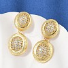 Brass Micro Pave Clear Cubic Zirconia Stud Earrings EJEW-H154-10B-G-3