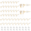 DICOSMETIC 100Pcs Brass Cubic Zirconia Stud Earring Findings KK-DC0001-12-1