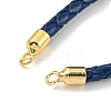 Leather Braided Cord Link Bracelets MAK-K022-01G-05-2