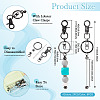 8Pcs 4 Colors Alloy Beadable Bar Keychain for DIY Crafts Jewelry Making KEYC-TA0001-36-3