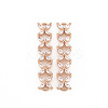 Rack Plating Brass Micro Pave Clear Cubic Zirconia Links Connectors KK-T060-36-RS-2