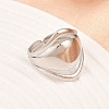 US Size 7 304 Stainless Steel Cuff Rings LS-RJEW-D336-04P-1
