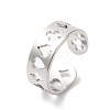 Non-Tarnish Spade & Club & Heart & Diamond 304 Stainless Steel Open Cuff Ring for Women RJEW-K245-47P-3