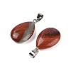 Teardrop Natural Red Rainbow Jasper Pendants G-Q368-20-2