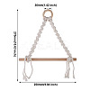3Pcs 3 Styles Handmade Cotton with Polyester Rope Woven and Wooden Toilet Paper Holder HJEW-CF0001-10-2