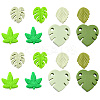 16Pcs 8 Style Leaf Silicone Beads SIL-CJ0001-73-10