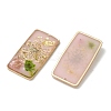 Plating Brass & Transparent Epoxy Resin & Dried Flower Pendants RE-CBAA153-04A-2