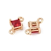 Brass Pave Glass Rhombus Links Connector Charms X1-GLAA-Q088-001J-2