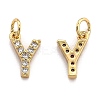 Brass Micro Pave Grade AAA Cubic Zirconia Charms LS-ZIRC-P067-11G-Y-NR-2