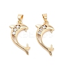 Brass Micro Pave Clear Cubic Zirconia Pendants Bails LS-KK-B133-04G-01-1