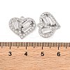 Brass Micro Pave Clear Cubic Zirconia Pendants KK-S389-13P-3
