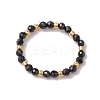 Natural Black Spinel Beaded Stretch Rings for Women RJEW-JR00868-13-2