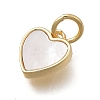 Brass & Natural Shell Heart Charms KK-D431-025B-02G-2