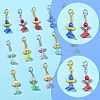 8Pcs Acrylic & Glass Pearl & Alloy Pendant Decorations HJEW-FS00071-2