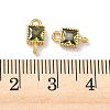Brass Pave Cubic Zirconia Square Connector Charms KK-P348-12G-4