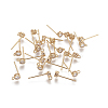 Brass Micro Pave Cubic Zirconia Stud Earring Findings KK-I644-07G-1