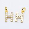 Brass Micro Pave Grade AAA Cubic Zirconia Charms ZIRC-P067-11G-H-NR-1