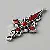 Siam Rhinestone Cross Pendant with Red Enamel LS-ENAM-WH0001-06AS-04-3