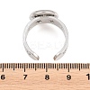 Hollow Star 304 Stainless Steel Open Cuff Ring Components STAS-F366-07C-P-2