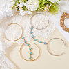 2Pcs 2 Colors Alloy Upper Arm Open Cuff Bangles for Women BJEW-CY0001-02-3