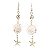 Natural Shiva Eye Shell Dangle Earrings EJEW-JE05798-3