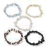 12 Constellation Natural Mixed Gemstone Chip Beaded Stretch Bracelets Sets for Women Men BJEW-JB10264-12-3