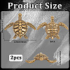 2Pcs Brass Turtle Display Decorations AJEW-SP0004-98-2